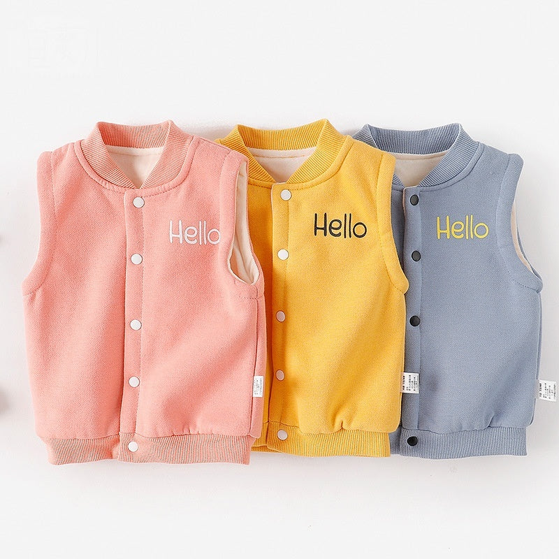 Children's Vest Spring Autumn And Winter Outer Wear Thick Waistcoat Baby Vest