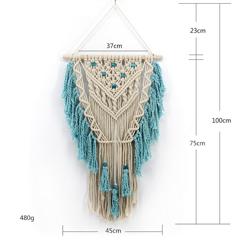 Hand-Woven Cotton Rope Tapestry Bohemian Tapestry Pendant Simple Home