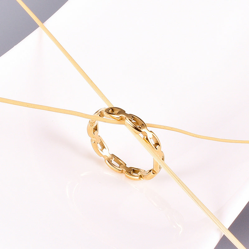 Geometric Fashion Chain Hollow Square Chain European And American Fine Ring