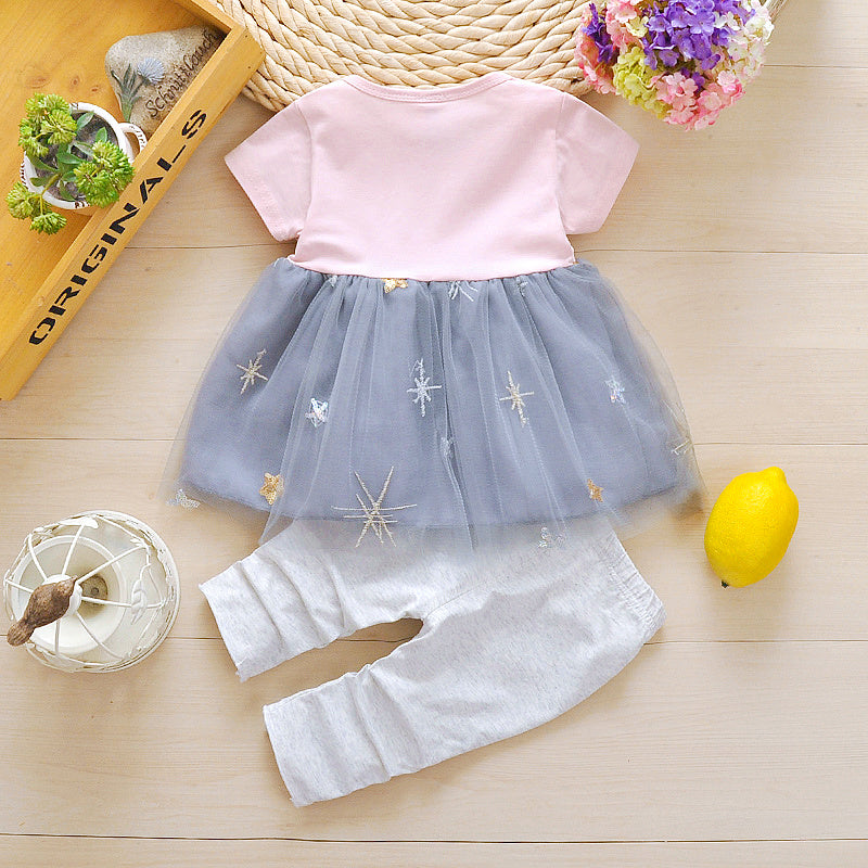 Summer Dress Western Style 01 Year Old Skirt Suit 2 Baby Children's Wear