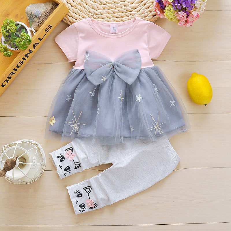 Summer Dress Western Style 01 Year Old Skirt Suit 2 Baby Children's Wear