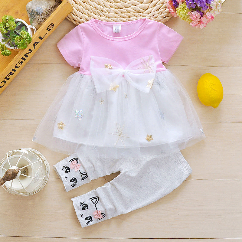 Summer Dress Western Style 01 Year Old Skirt Suit 2 Baby Children's Wear