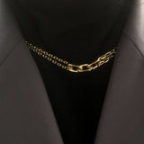 European And American Chain Necklace Female Multi-ring Double-layer Clavicle Chain