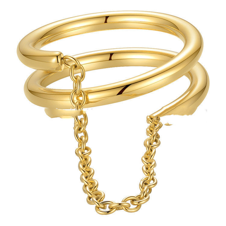 Double-layer Temperament Design And Thin Chain Fashion All-match Ring