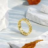 European And American Metal Gold Rope Ring Geometric Wind Twist Chain