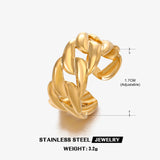 Stainless Steel Chain Ring European And American Stylish Opening Adjustable Gold-plated Titanium Steel Ring