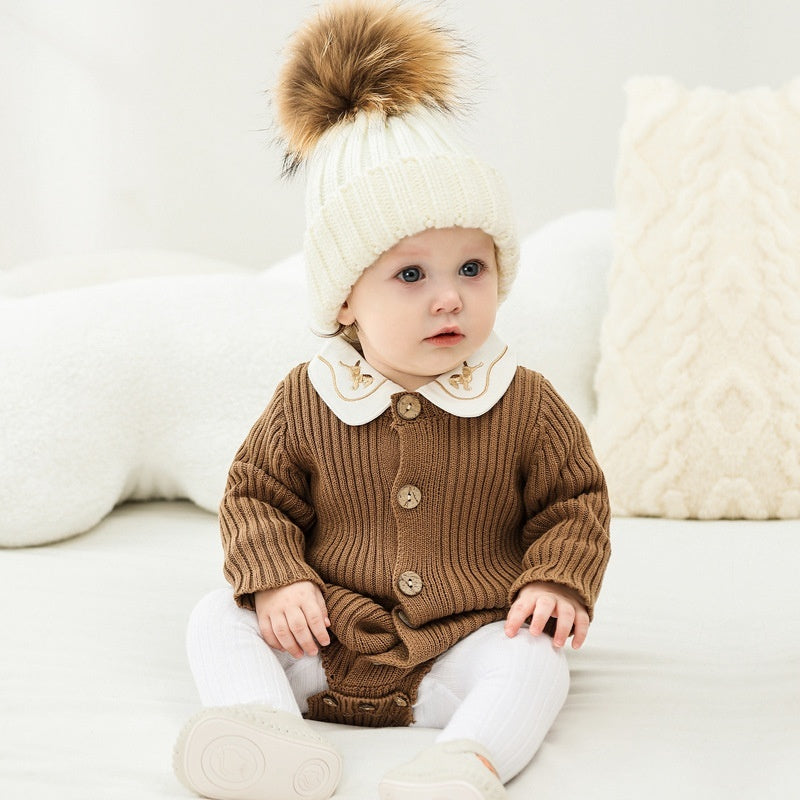 Knitted Sweater Baby Bodysuit One-piece Baby Wear