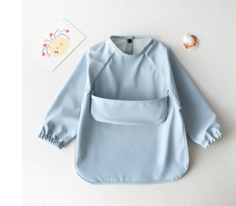 Pu Inside-out Wear Baby Eating Clothes Bib Super Soft And Waterproof