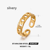 Stainless Steel Chain Ring European And American Stylish Opening Adjustable Gold-plated Titanium Steel Ring