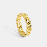 European And American Metal Gold Rope Ring Geometric Wind Twist Chain