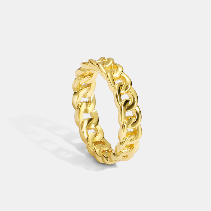 European And American Metal Gold Rope Ring Geometric Wind Twist Chain