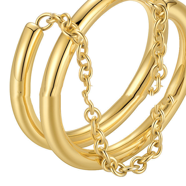 Double-layer Temperament Design And Thin Chain Fashion All-match Ring