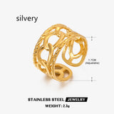 Stainless Steel Chain Ring European And American Stylish Opening Adjustable Gold-plated Titanium Steel Ring