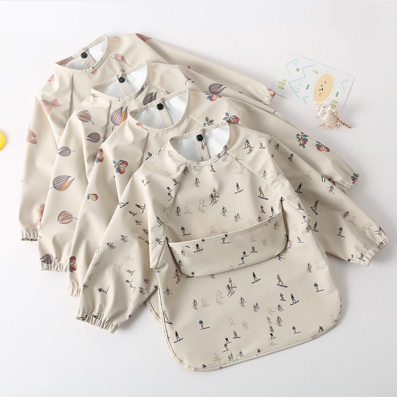 Pu Inside-out Wear Baby Eating Clothes Bib Super Soft And Waterproof