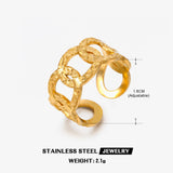 Stainless Steel Chain Ring European And American Stylish Opening Adjustable Gold-plated Titanium Steel Ring