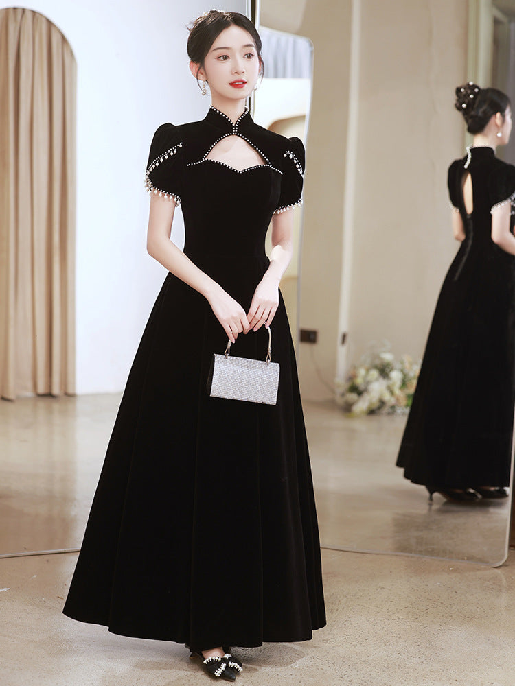 Fashion Black Evening Dress Women