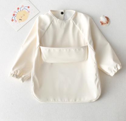 Pu Inside-out Wear Baby Eating Clothes Bib Super Soft And Waterproof