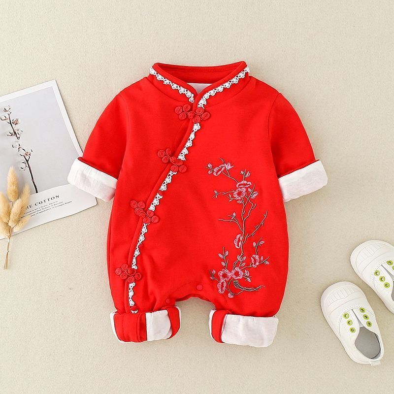 Baby Jumpsuit Spring And Autumn Double Layer Outer Wear