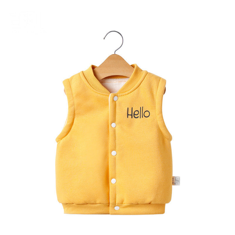 Children's Vest Spring Autumn And Winter Outer Wear Thick Waistcoat Baby Vest